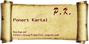 Ponert Kartal névjegykártya